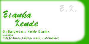 bianka kende business card